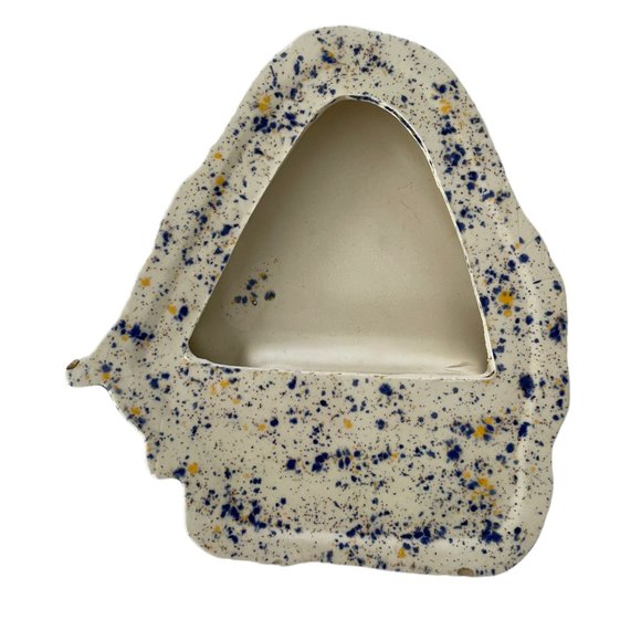 Vintage 90s Turtle Toothbrush Holder & Soap Dish Bathroom Set Blue White Speckle - Picture 5 of 7